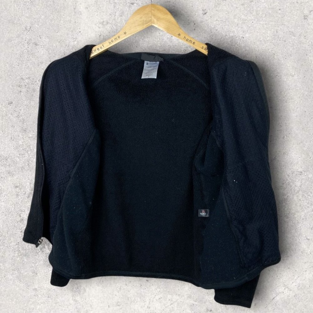 PATAGONIA Micro Fleece Full Zip‎ Synchilla Sweater Black Size Small Hiking Polar - Picture 2 of 9